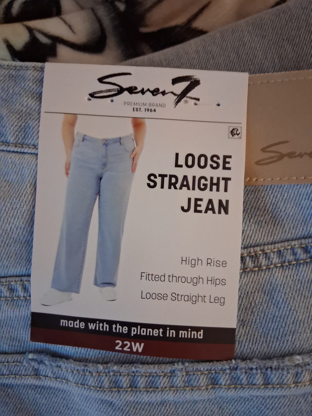 Seven7 Light Blue Loose Straight Jeans - High Rise